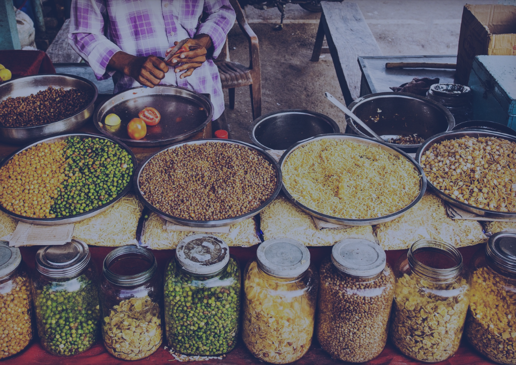 spices of different types in bags and bottles