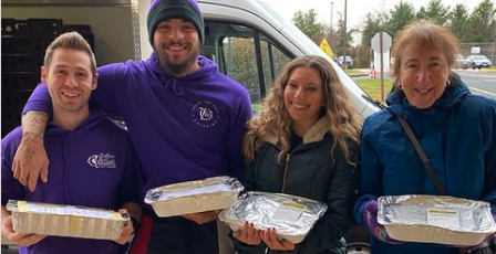 4 people sharing casseroles