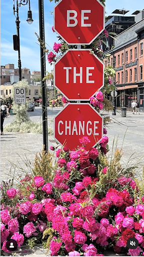 stop signs that say Be The Change
